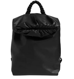 Black waterproof leather backpack by Bottega Veneta