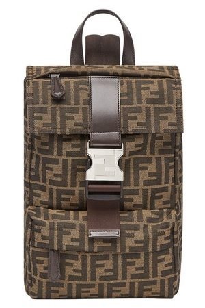 Small brown calf leather backpack by Fendi