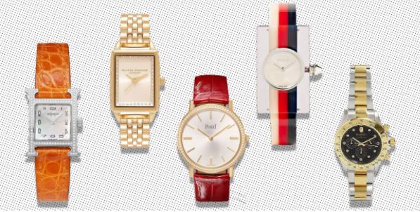 Different models of analog watches for women