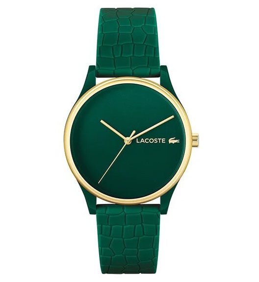 Green silicone Crocodelle analog watch from Lacoste