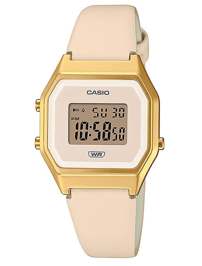 Pink leather watch from Casio