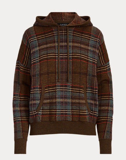 Scottish hoodie for women in merino wool by Ralph Lauren