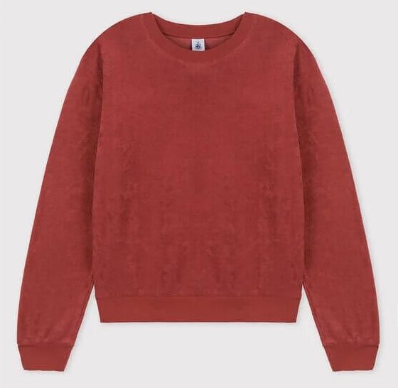 Quality red sweatshirt for women from the brand Petit Bateau