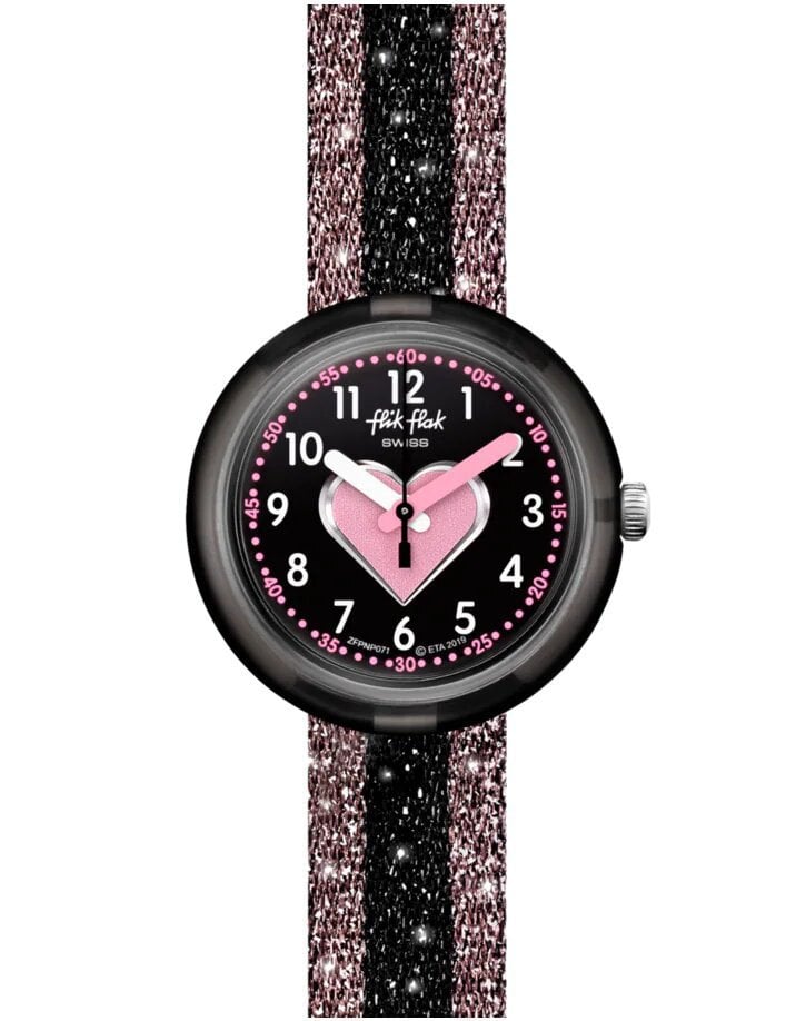 Pink and black children's watch from Flik Flak