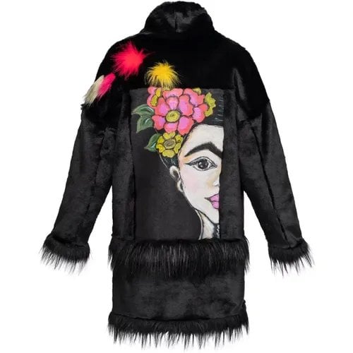 Black Frida Kahlo coat Fortini