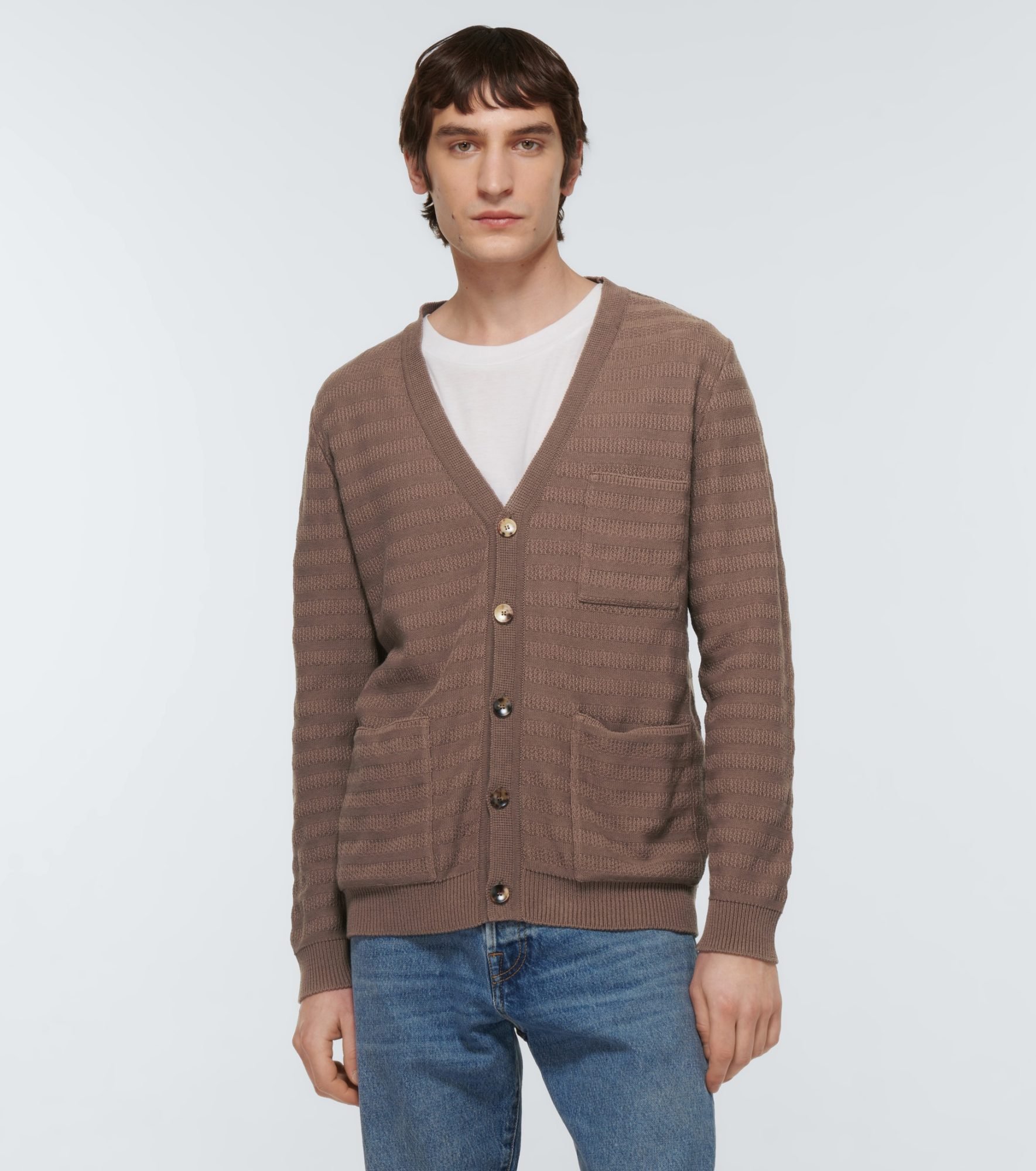 brown cardigan for men from the brand Lardini