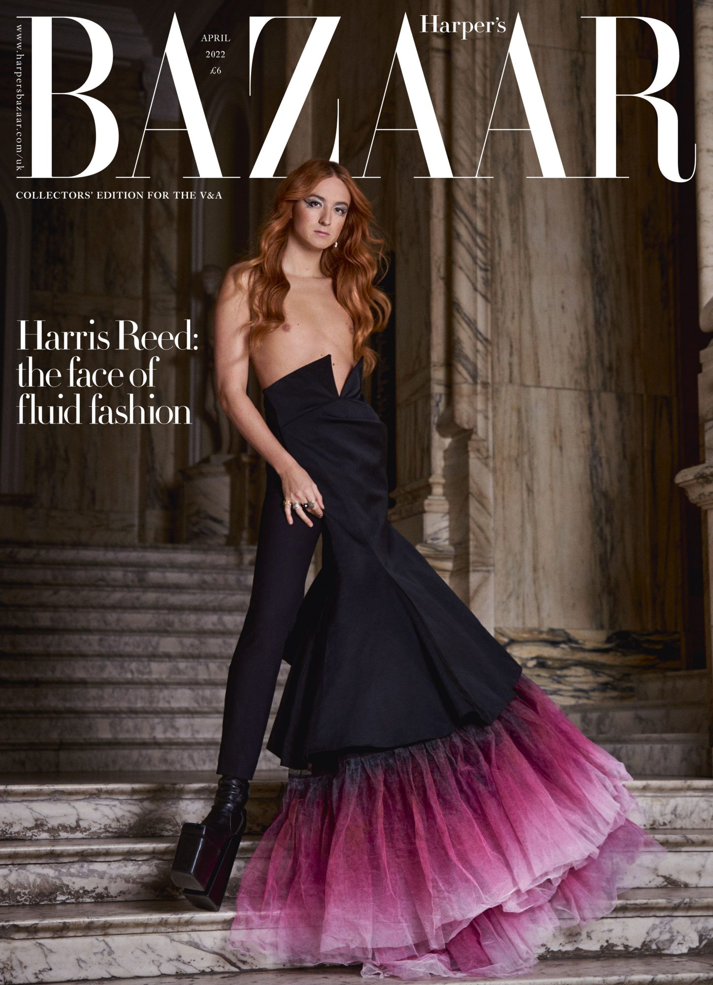 Harris Reed en couverture du magazine Harper's Bazaar