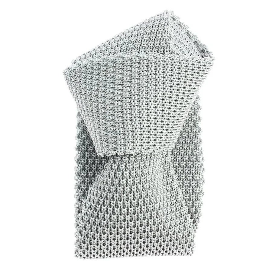 gray knit silk tie Tony