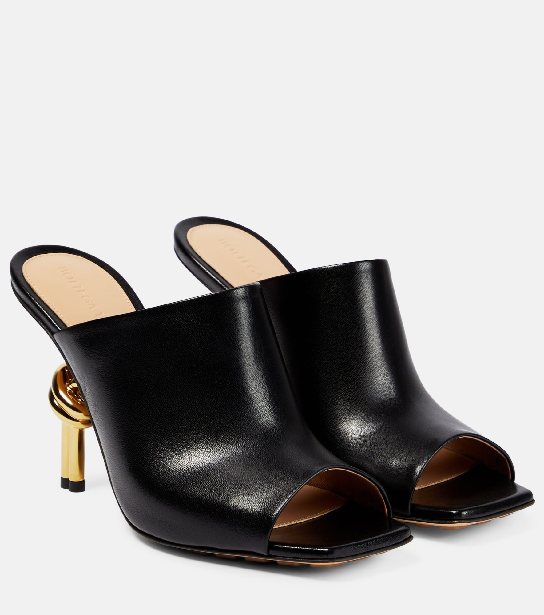 Black Knot leather mules for women by Bottega Veneta