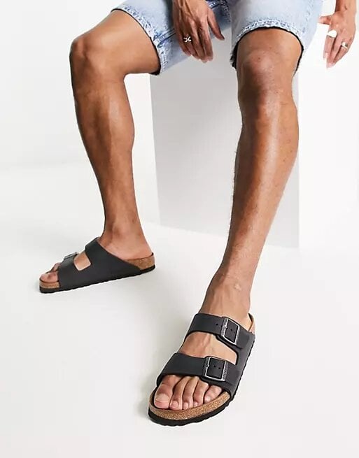 Black leather Birkenstock sandals