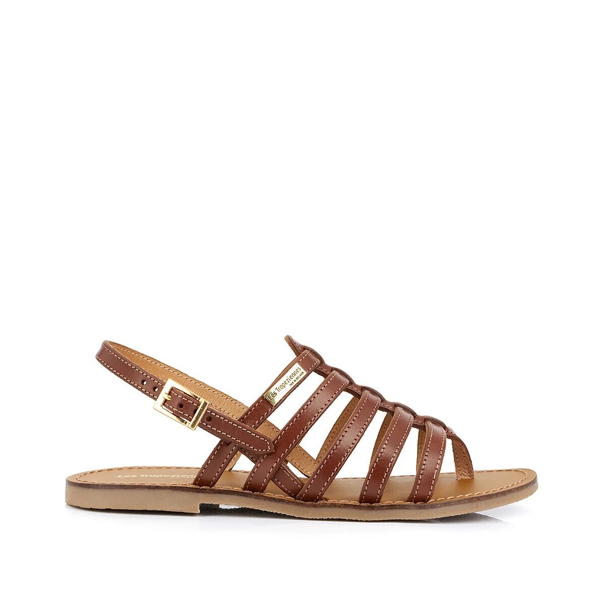 Brown leather Tropezienne sandals by M Belarbi