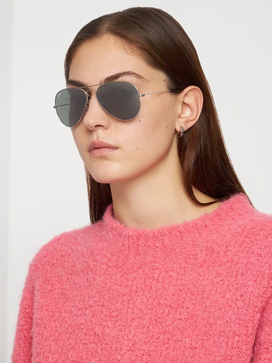 Gray aviator sunglasses for women by Ray-Ban