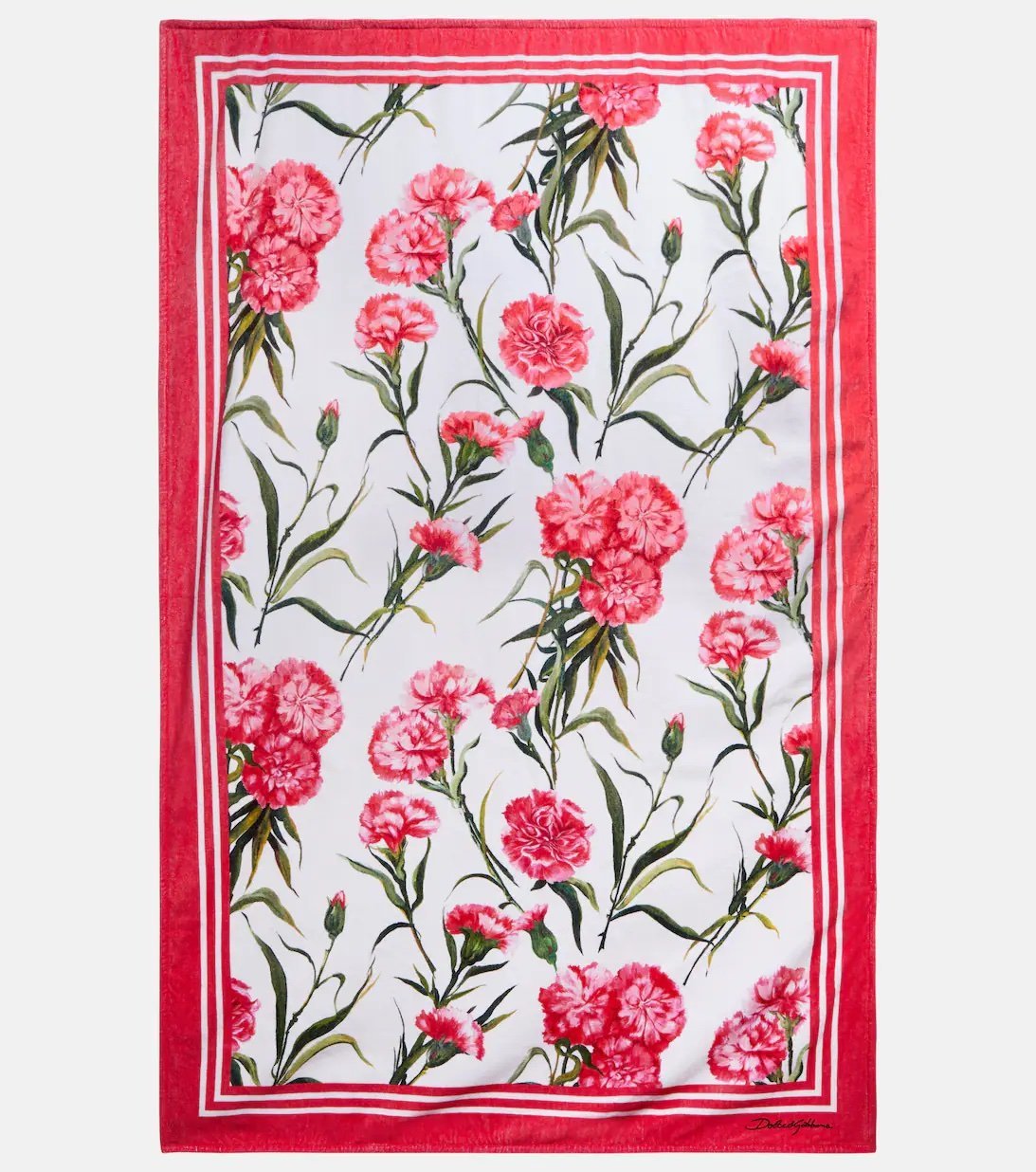 Cotton beach towel with flowers Dolce & Gabbana