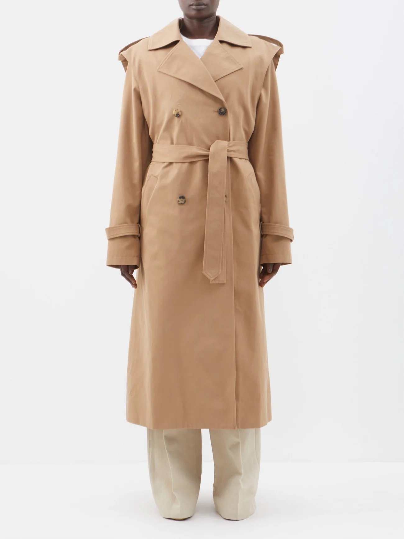 Long Armarium trench coat with removable sleeves