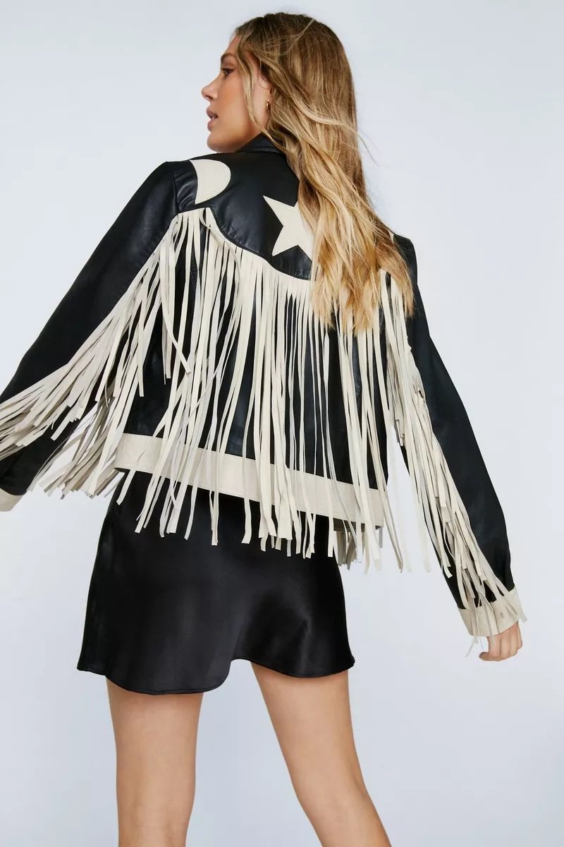 Fringed leather jacket Nasty Gal