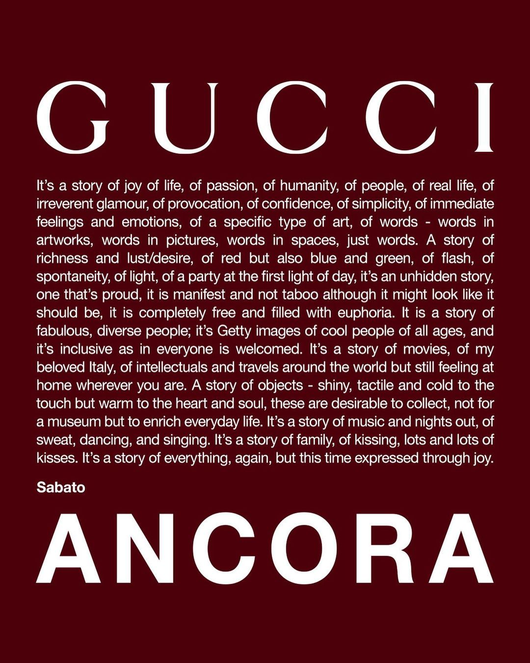 manifeste gucci ancora