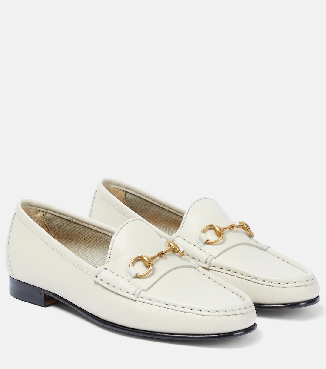 Pair of white Horsebit loafers for women by Gucci