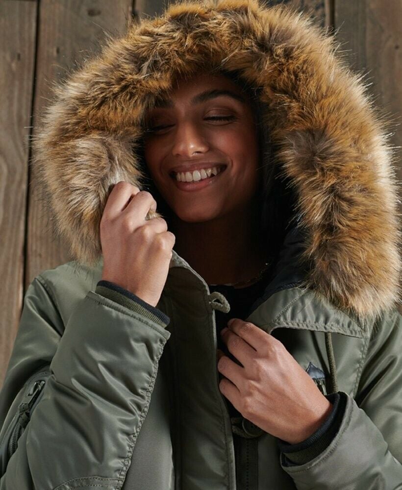 Parka courte femme Kaki Superdry