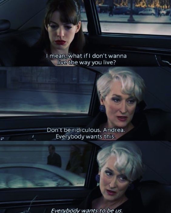 Miranda Priestly and Andrea Sachs dialogue in The Devil Wears Prada