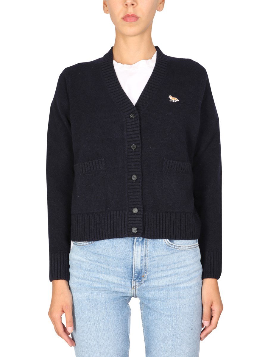 Black cardigan women's Maison Kitsuné