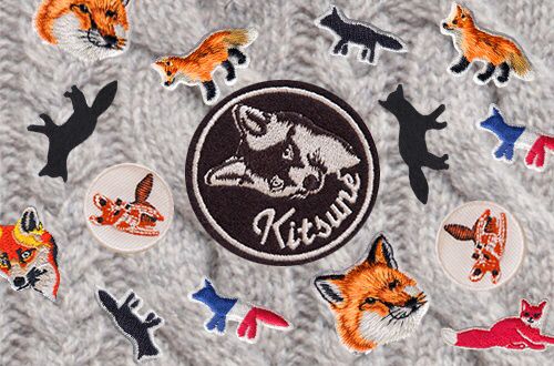 Different embroidered logos Maison Kitsuné