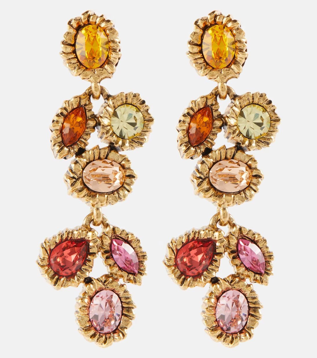 Oscar De La Renta Colored Ornaments Earrings