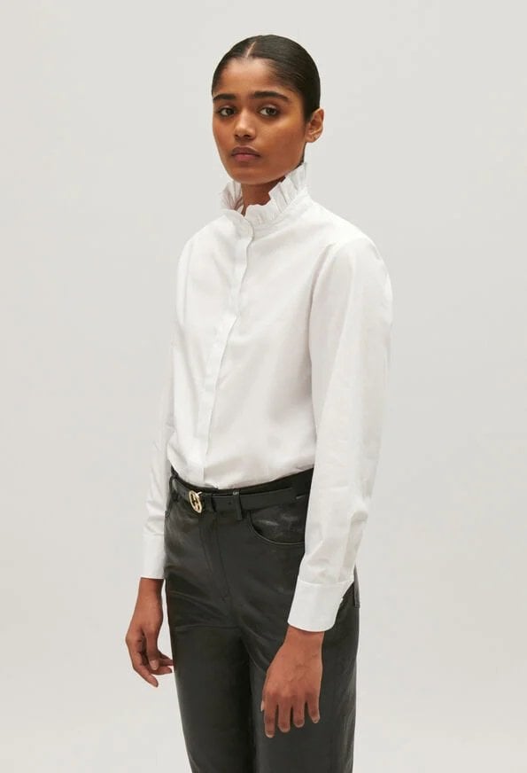 Claudie Pierlot Ruffled Collar White Shirt