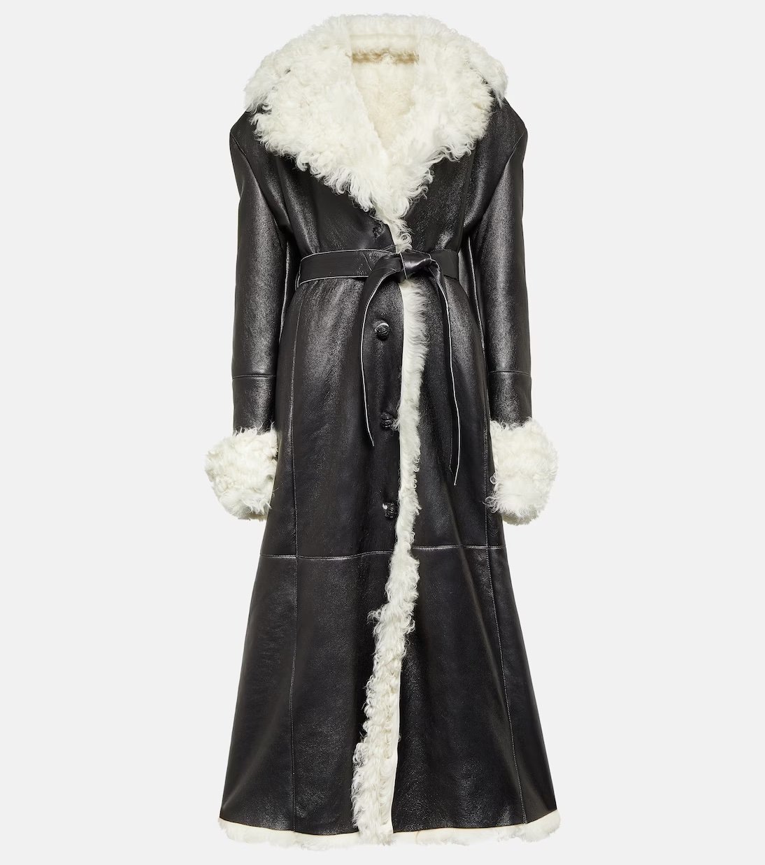 Magda Butrym shearling and leather coat