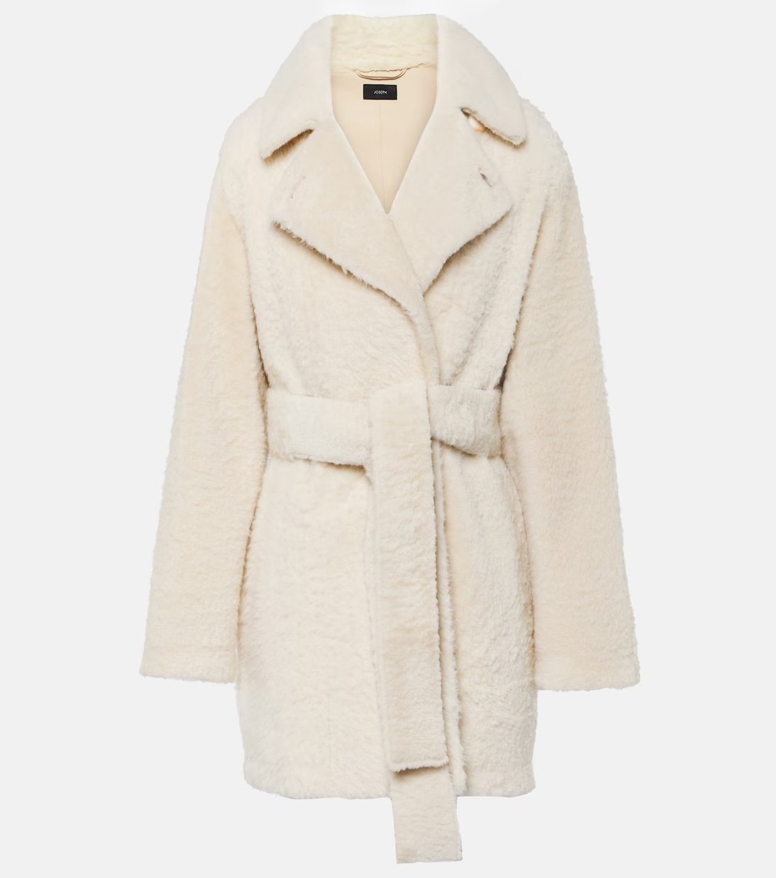 White shearling coat by Joseph