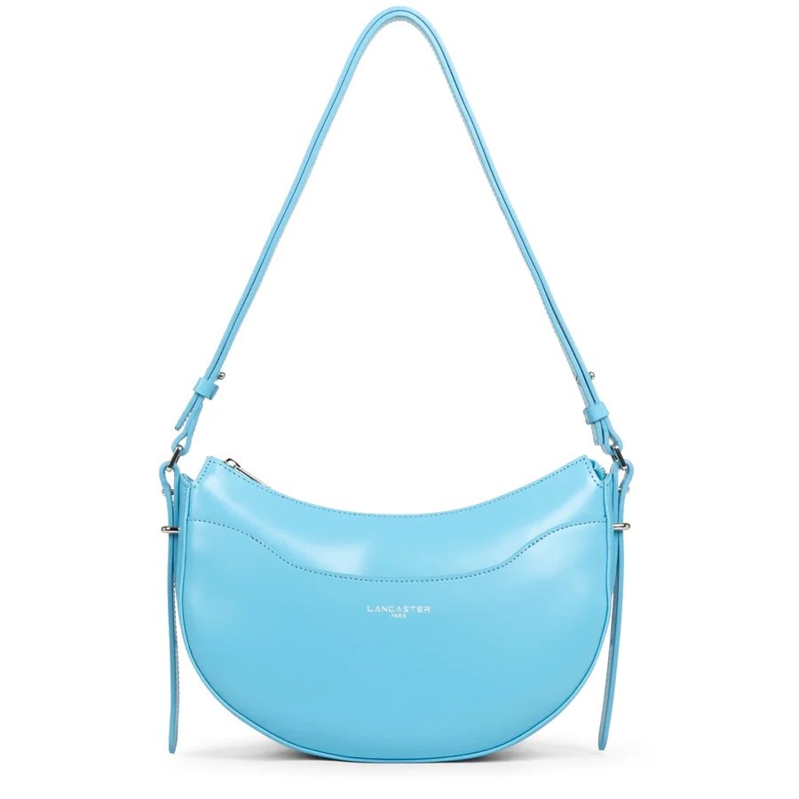 Blue leather half moon bag Lancaster