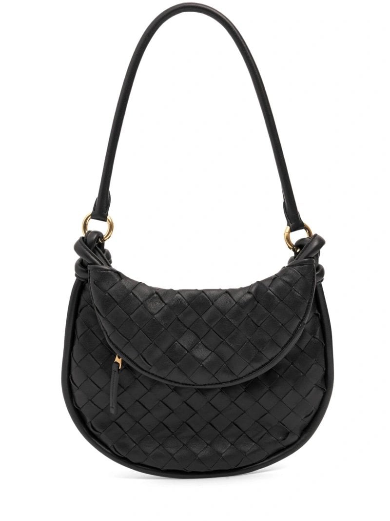 Textured leather half moon bag Bottega Veneta