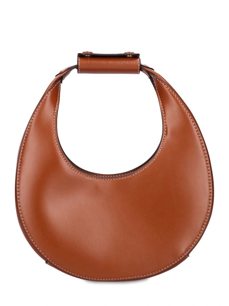 Brown leather half moon bag Staud