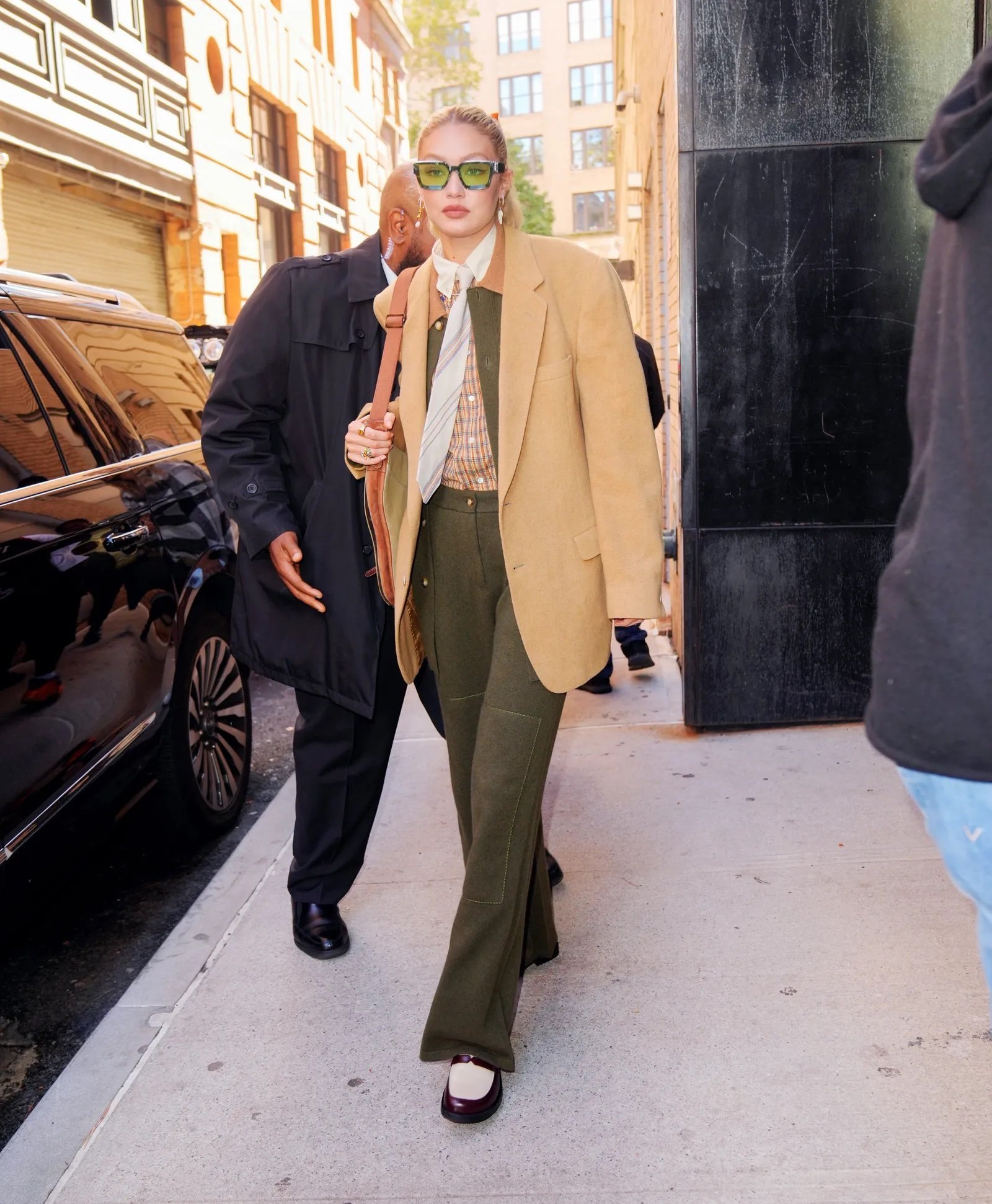 Gigi Hadid wearing Eclectic Grandpa Core outfit