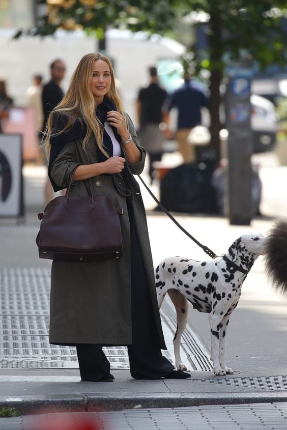 Jennifer Lawrence wearing Margaux The Row Bag