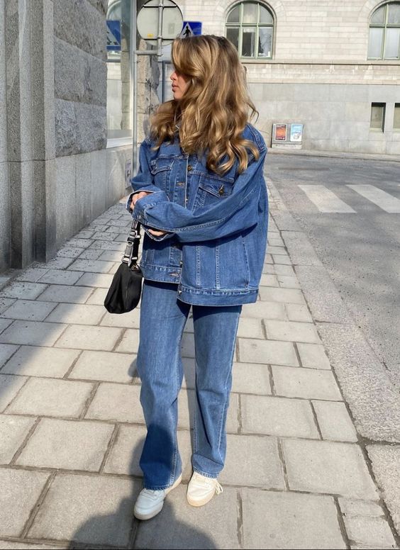 Total denim look outfit for women