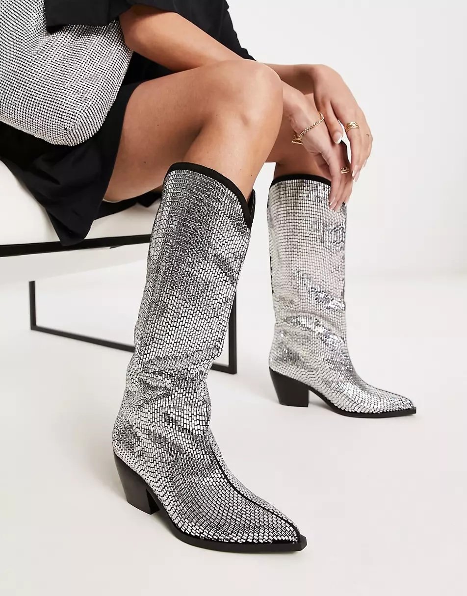 Azalea Wang rhinestone cowboy boots