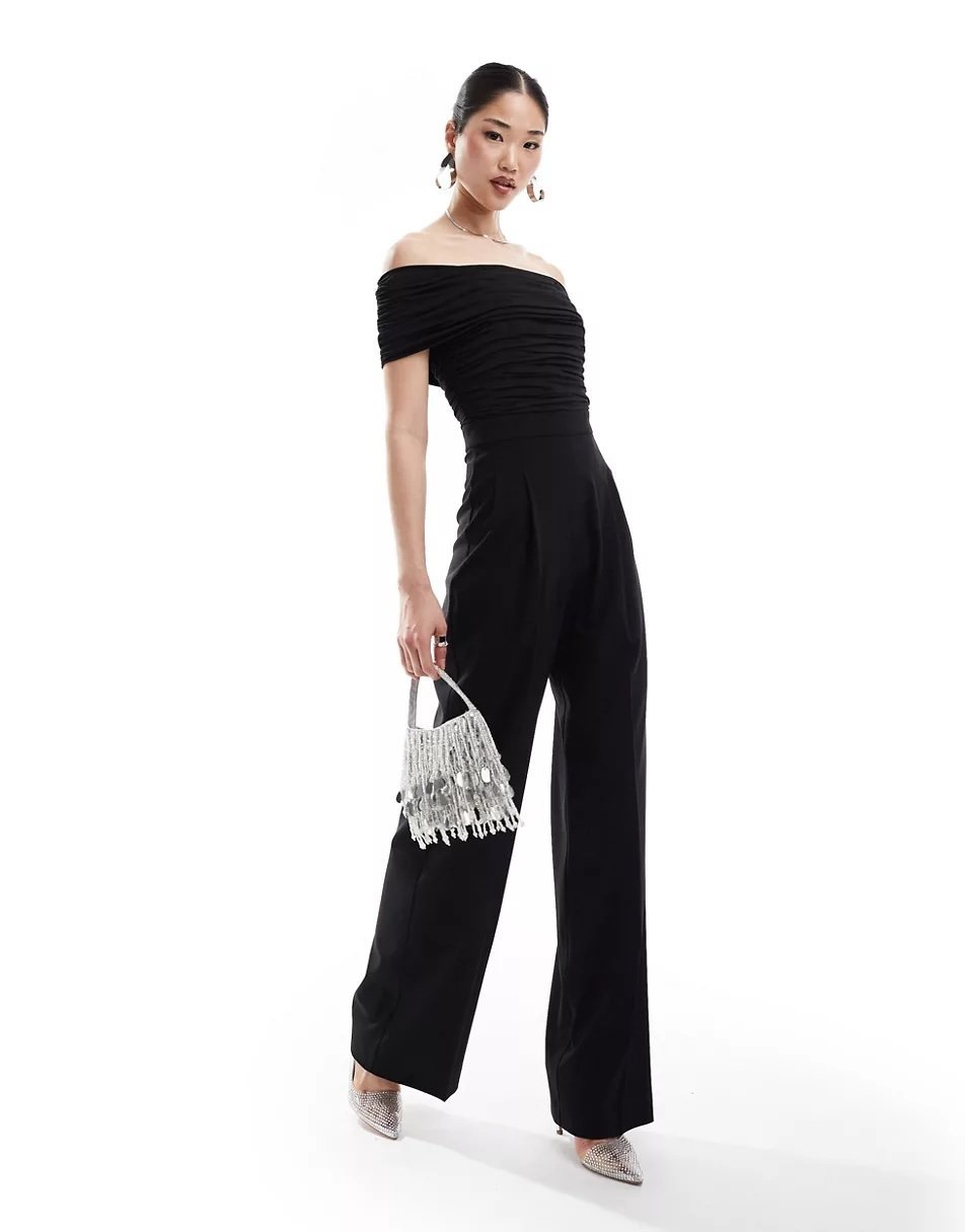 Mango jumpsuit with Bardot neckline