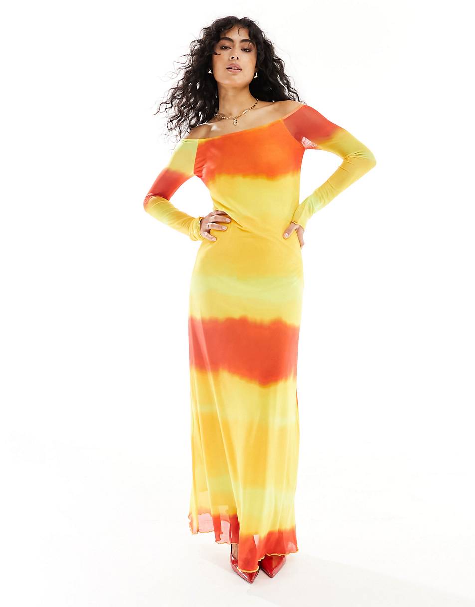 Colorful Bardot dress Vero Moda