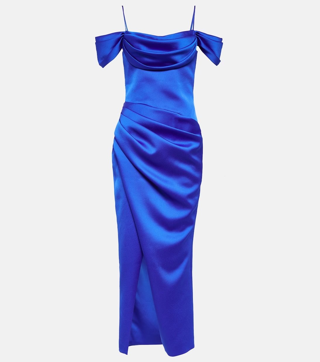 Cobalt blue satin midi dress Rosario