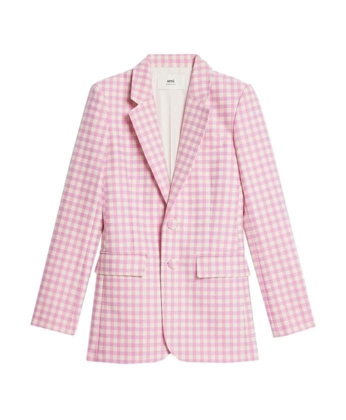 Pink checkered blazer Ami Paris