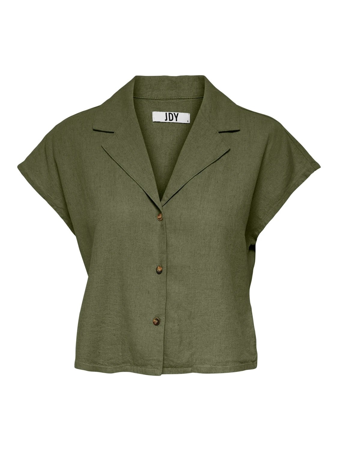 short khaki linen shirt Only