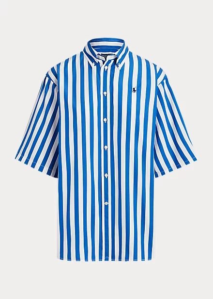 Short-sleeved blue striped shirt Ralph Lauren