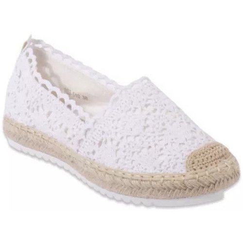 White crochet flat espadrilles from Erynn