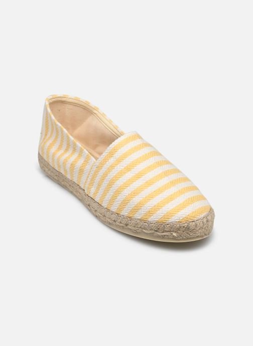 Striped yellow and white women's espadrilles from La Maison de l'espadrille