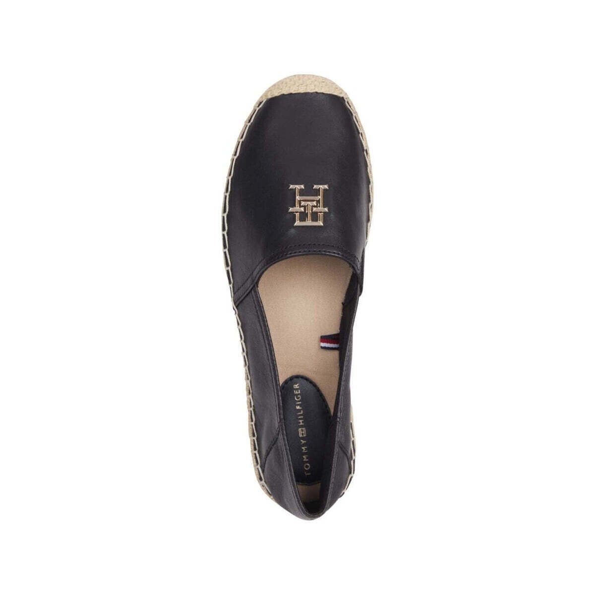 Black leather flat espadrilles from Tommy Hilfiger