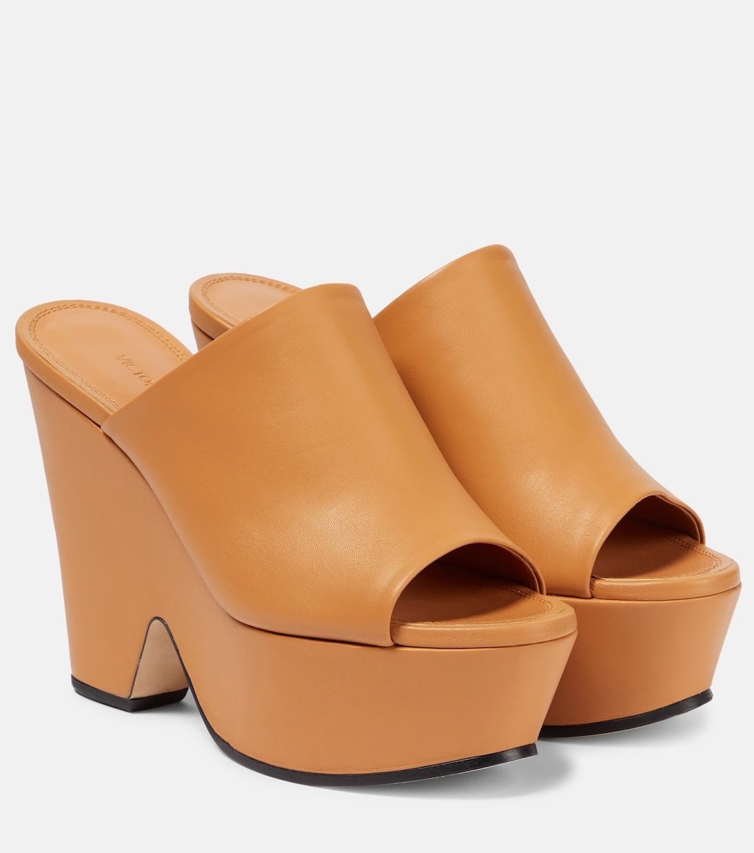 Camel wedge mules Victoria Beckham