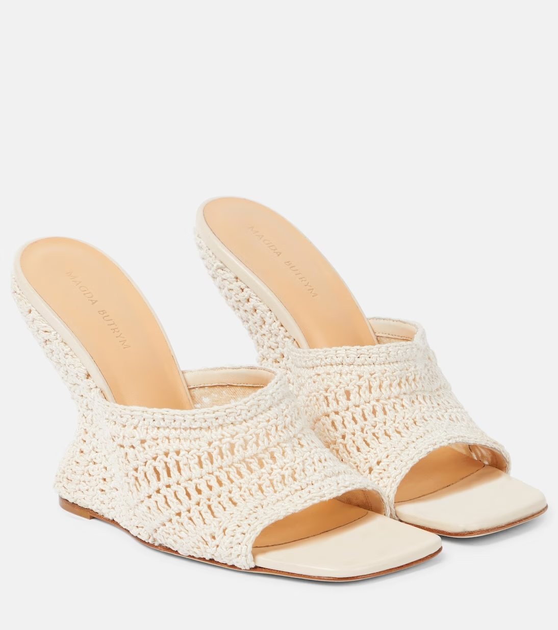 Crochet effect wedge mules Magda Butrym