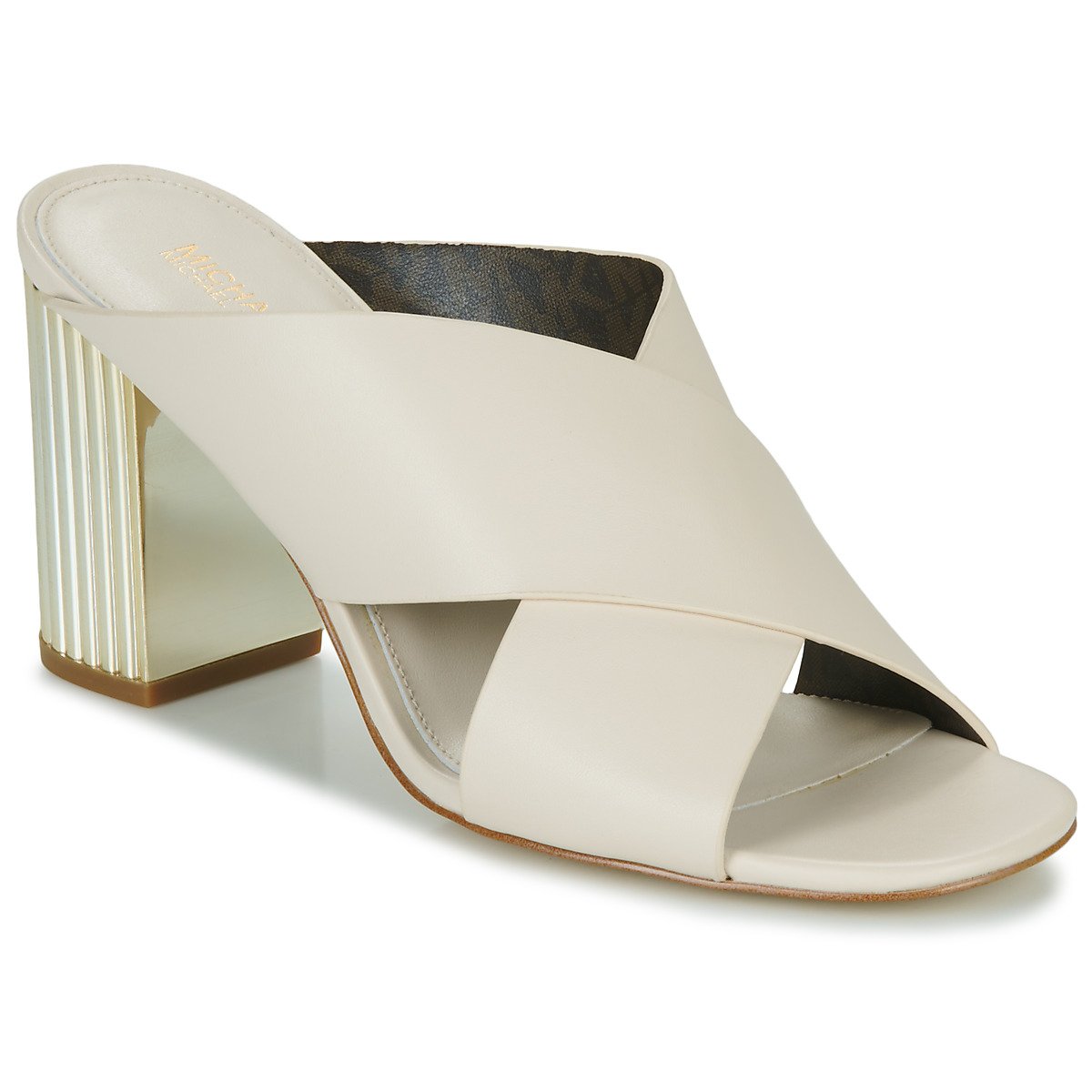 White mules with relief heels Michael Kors