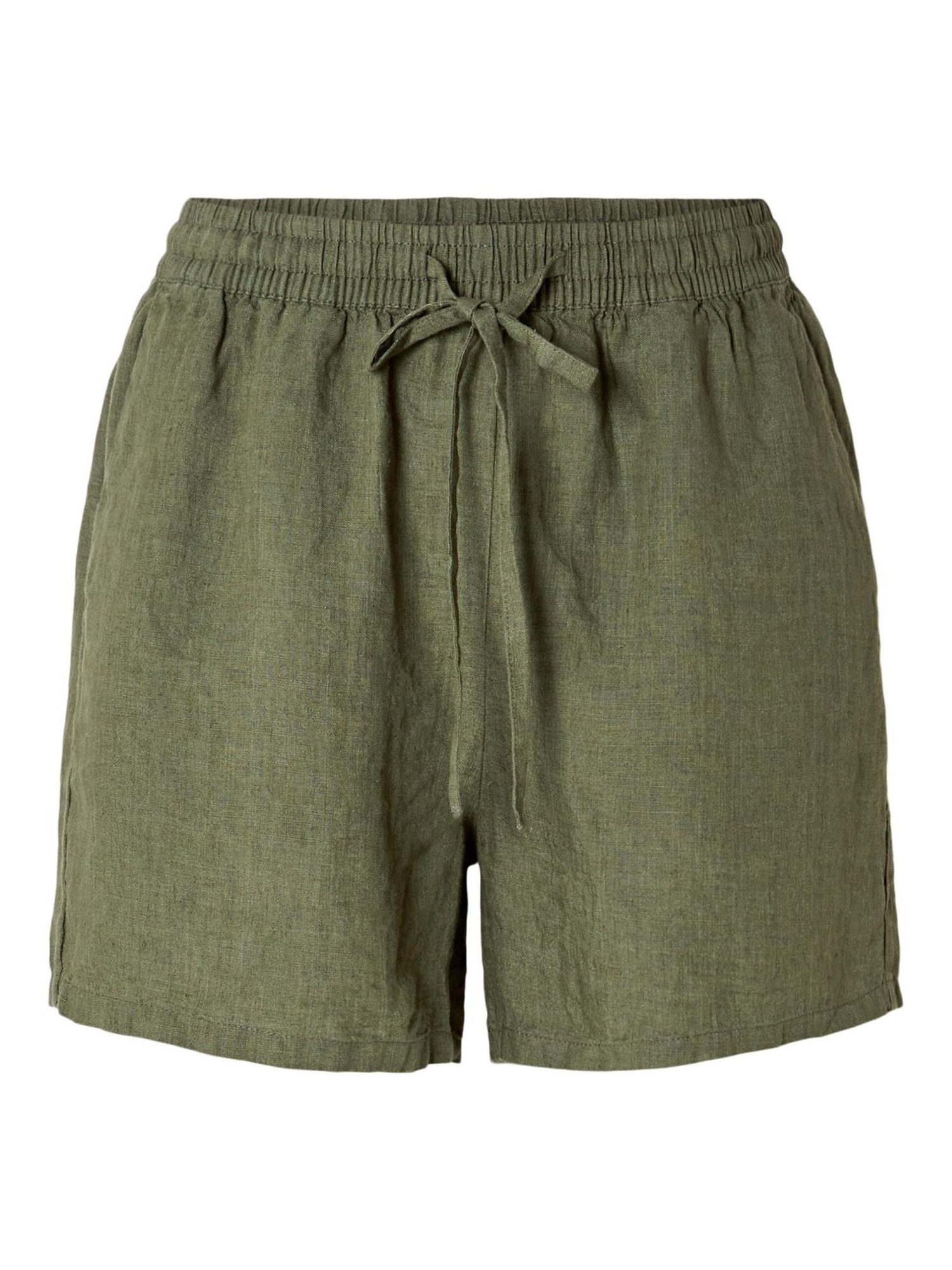 khaki linen shorts Only