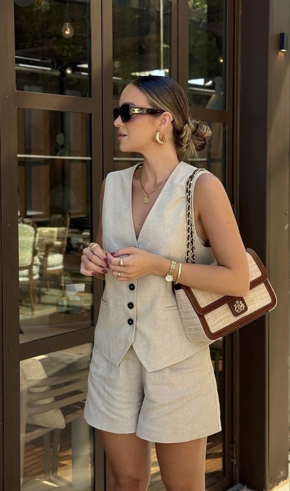 beige linen blazer